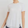 No-Sew Cool-Touch Mesh Panel Athleisure Shirt - White Front